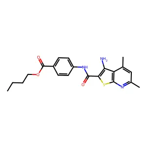 Butyl 4-[(3-amino-4,6-dimethylthieno[2,3-b]pyridine-2-carbonyl)amino]benzoate structure