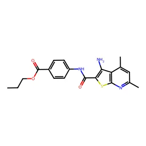 Propyl 4-[(3-amino-4,6-dimethylthieno[2,3-b]pyridine-2-carbonyl)amino]benzoate structure