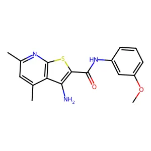 3-amino-N-(3-methoxyphenyl)-4,6-dimethylthieno[2,3-b]pyridine-2-carboxamide structure