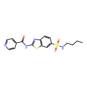 N-[6-(butylsulfamoyl)-1,3-benzothiazol-2-yl]pyridine-4-carboxamide structure