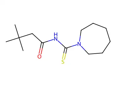 N-(azepane-1-carbothioyl)-3,3-dimethylbutanamide structure