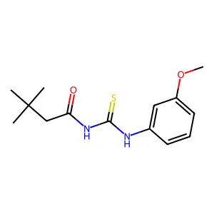 N-[(3-methoxyphenyl)carbamothioyl]-3,3-dimethylbutanamide structure