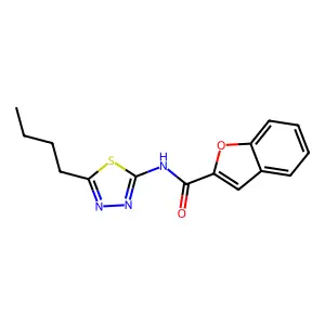 N-(5-butyl-1,3,4-thiadiazol-2-yl)-1-benzofuran-2-carboxamide structure