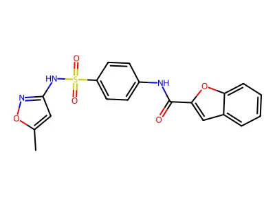 N-[4-[(5-methyl-1,2-oxazol-3-yl)sulfamoyl]phenyl]-1-benzofuran-2-carboxamide structure