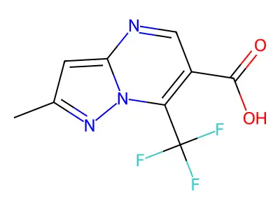 2-Methyl-7-(trifluoromethyl)pyrazolo[1,5-a]pyrimidine-6-carboxylic acid structure