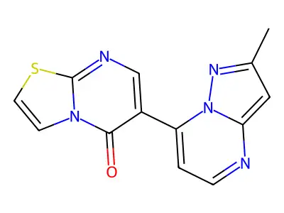 6-(2-methylpyrazolo[1,5-a]pyrimidin-7-yl)-5H-[1,3]thiazolo[3,2-a]pyrimidin-5-one structure