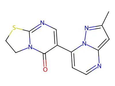 6-(2-methylpyrazolo[1,5-a]pyrimidin-7-yl)-2,3-dihydro-5H-[1,3]thiazolo[3,2-a]pyrimidin-5-one structure