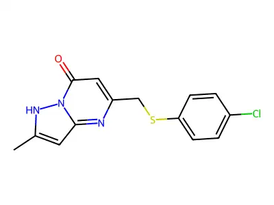 5-{[(4-Chlorophenyl)sulfanyl]methyl}-2-methylpyrazolo[1,5-a]pyrimidin-7-ol structure