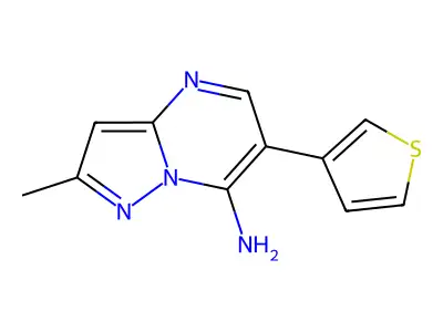 2-Methyl-6-(3-thienyl)pyrazolo[1,5-a]pyrimidin-7-amine structure