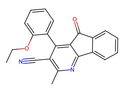 4-(2-ethoxyphenyl)-2-methyl-5-oxo-5H-indeno[1,2-b]pyridine-3-carbonitrile structure