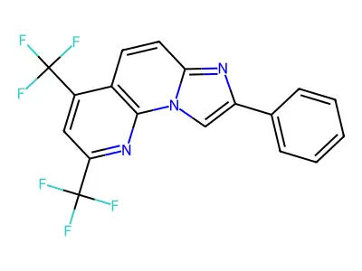 8-Phenyl-2,4-bis(trifluoromethyl)imidazo[1,2-a][1,8]naphthyridine structure