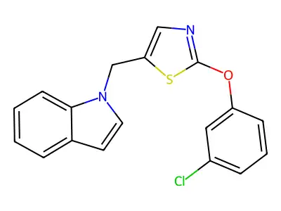 1-{[2-(3-chlorophenoxy)-1,3-thiazol-5-yl]methyl}-1H-indole structure