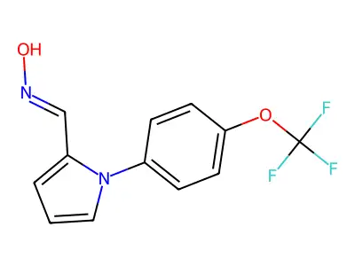 N-[[1-[4-(trifluoromethoxy)phenyl]pyrrol-2-yl]methylidene]hydroxylamine structure