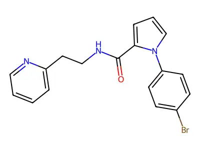 1-(4-bromophenyl)-N-[2-(2-pyridinyl)ethyl]-1H-pyrrole-2-carboxamide structure