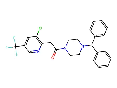 1-(4-benzhydrylpiperazino)-2-[3-chloro-5-(trifluoromethyl)-2-pyridinyl]-1-ethanone structure