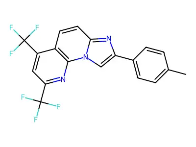 8-(4-Methylphenyl)-2,4-bis(trifluoromethyl)imidazo[1,2-a][1,8]naphthyridine structure
