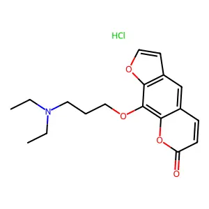 7H-Furo(3,2-g)(1)benzopyran-7-one, 9-(3-(diethylamino)propoxy)-, hydrochloride structure
