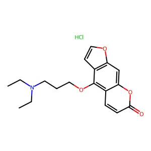 7H-Furo(3,2-g)(1)benzopyran-7-one, 4-(3-(diethylamino)propoxy)-, hydrochloride structure
