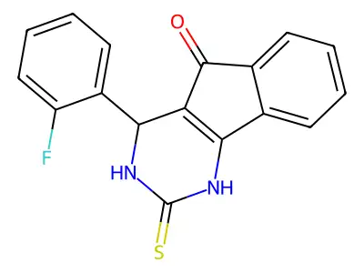 4-(2-fluorophenyl)-2-thioxo-1,2,3,4-tetrahydro-5H-indeno[1,2-d]pyrimidin-5-one structure