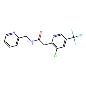 2-[3-chloro-5-(trifluoromethyl)-2-pyridinyl]-N-(2-pyridinylmethyl)acetamide structure