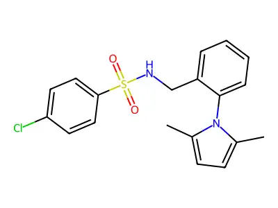 4-chloro-N-[2-(2,5-dimethyl-1H-pyrrol-1-yl)benzyl]benzenesulfonamide structure