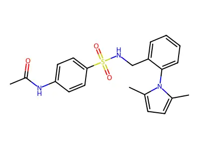 N-[4-({[2-(2,5-dimethyl-1H-pyrrol-1-yl)benzyl]amino}sulfonyl)phenyl]acetamide structure