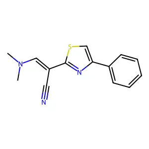 (Z)-3-(dimethylamino)-2-(4-phenyl-1,3-thiazol-2-yl)-2-propenenitrile structure