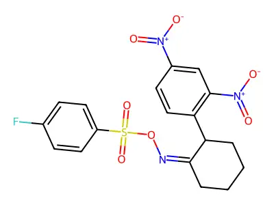[[2-(2,4-Dinitrophenyl)cyclohexylidene]amino] 4-fluorobenzenesulfonate structure