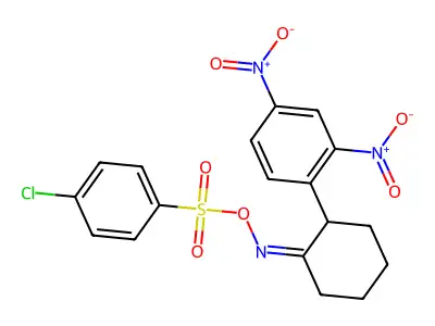 [[2-(2,4-Dinitrophenyl)cyclohexylidene]amino] 4-chlorobenzenesulfonate structure