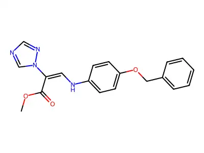 Methyl 3-(4-phenylmethoxyanilino)-2-(1,2,4-triazol-1-yl)prop-2-enoate structure