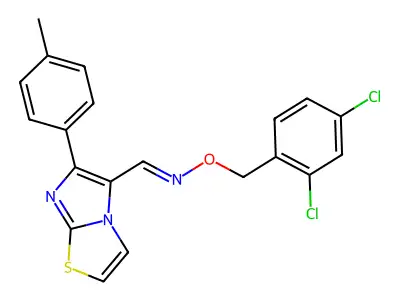 6-(4-methylphenyl)imidazo[2,1-b][1,3]thiazole-5-carbaldehyde O-(2,4-dichlorobenzyl)oxime structure