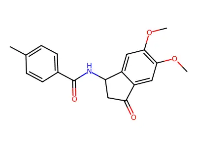 N-(5,6-dimethoxy-3-oxo-2,3-dihydro-1H-inden-1-yl)-4-methylbenzenecarboxamide structure