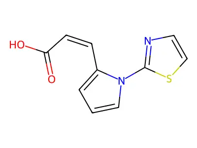 3-[1-(1,3-thiazol-2-yl)-1H-pyrrol-2-yl]prop-2-enoic acid structure
