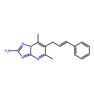5,7-Dimethyl-6-(3-phenylprop-2-en-1-yl)-[1,2,4]triazolo[1,5-a]pyrimidin-2-amine structure