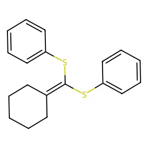 1,1'-[(Cyclohexylidenemethylene)bis(thio)]bis[benzene] structure