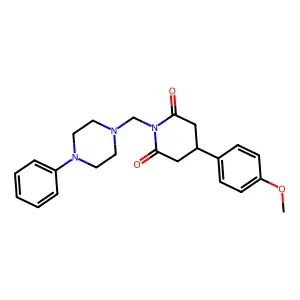 4-(4-Methoxyphenyl)-1-[(4-phenylpiperazin-1-yl)methyl]piperidine-2,6-dione structure