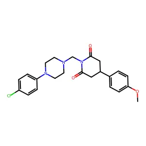 1-[[4-(4-chlorophenyl)piperazin-1-yl]methyl]-4-(4-methoxyphenyl)piperidine-2,6-dione structure