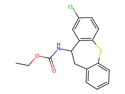 Carbamic acid, (8-chloro-10,11-dihydrodibenzo(b,f)thiepin-10-yl)-, ethyl ester structure