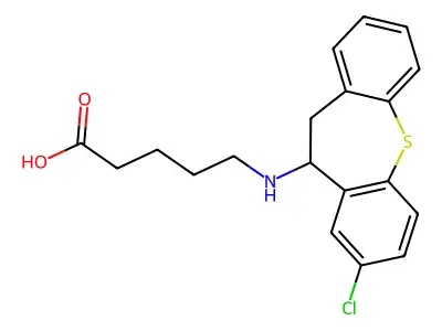 Pentanoic acid, 5-((8-chloro-10,11-dihydrodibenzo(b,f)thiepin-10-yl)amino)- structure