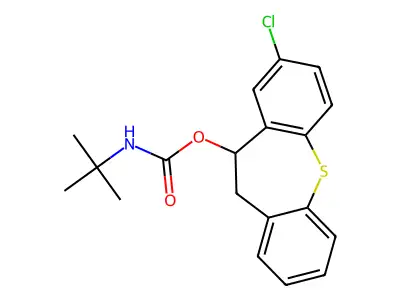 (3-chloro-5,6-dihydrobenzo[b][1]benzothiepin-5-yl) N-tert-butylcarbamate structure