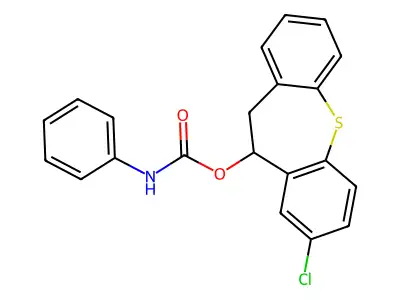 Dibenzo(b,f)thiepin-10-ol, 10,11-dihydro-8-chloro-, phenylcarbamate structure