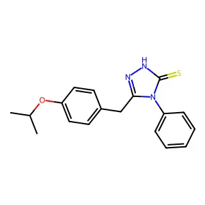4-phenyl-3-[(4-propan-2-yloxyphenyl)methyl]-1H-1,2,4-triazole-5-thione structure