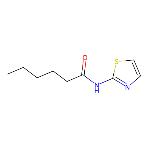 N-(1,3-thiazol-2-yl)hexanamide structure