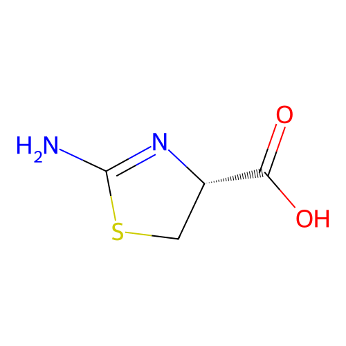 (4R)-2-amino-4,5-dihydro-1,3-thiazole-4-carboxylic acid structure