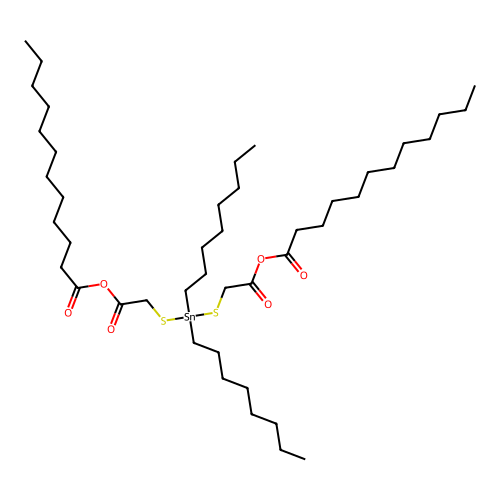 Stannane, bis(lauroyloxycarbonylmethylthio)dioctyl- structure