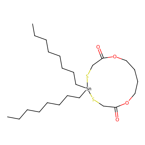 Stannane, dioctyl(1,4-tetramethylenedioxybis(carbonylmethylthio))- structure