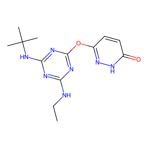 6-{[4-(Tert-butylamino)-6-(ethylamino)-1,3,5-triazin-2-yl]oxy}pyridazin-3-ol structure