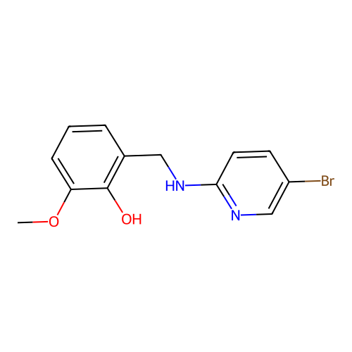 2-[[(5-Bromopyridin-2-yl)amino]methyl]-6-methoxyphenol structure