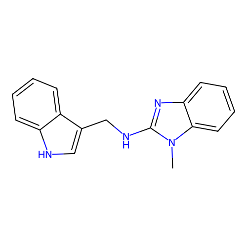 (1H-Indol-3-ylmethyl)-(1-methyl-1H-benzoimidazol-2-yl)-amine structure