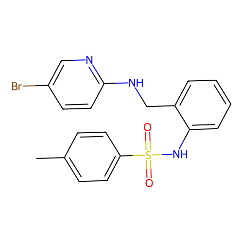 N-(2-{[(5-bromo-2-pyridinyl)amino]methyl}phenyl)-4-methylbenzenesulfonamide structure